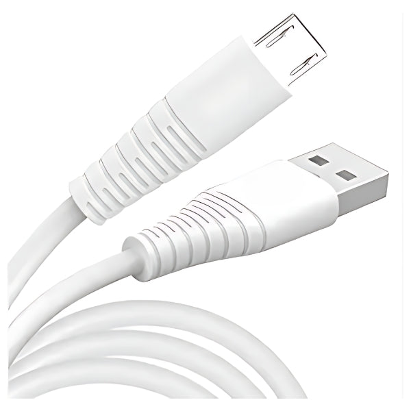 25W Fast Charging USB V8 Cable - 3.6A Data Transfer 1M White