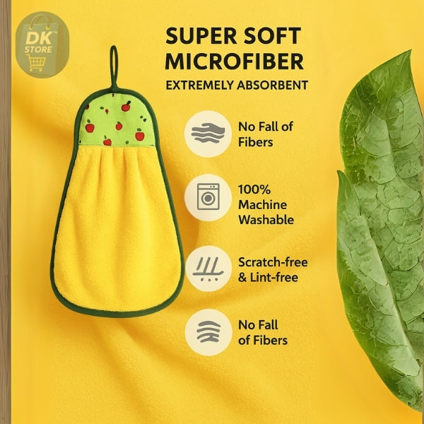 Microfiber Hanging Kitchen Towel with Loop – 38×28 cm (Pack of 3, Multi-Color) - DK Store