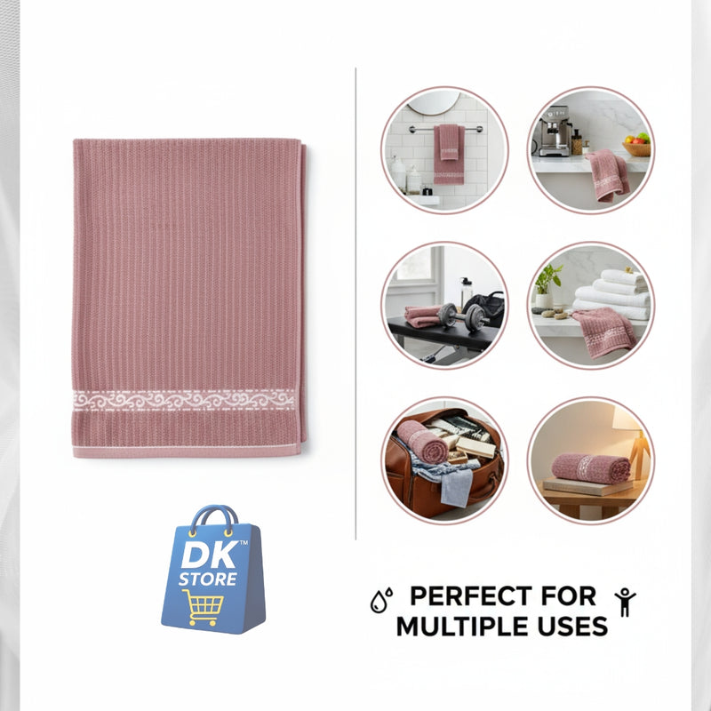 Premium Hand Towel 21x14 Inch - Soft Absorbent Textured Cotton Towel Dusty Rose Pink | Bathroom Kitchen Gym