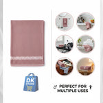 Premium Hand Towel 21x14 Inch - Soft Absorbent Textured Cotton Towel Dusty Rose Pink | Bathroom Kitchen Gym