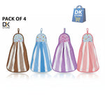 Microfiber Kitchen Towel with Loop - 38x28cm Quick Dry - Blue, Brown, Pink, Purple ( Pack of 4)