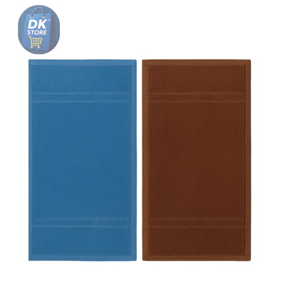 Cotton Hand Towel 11x17 inch - Super Soft Quick Dry ( Blue, Brown) (Pack 2)