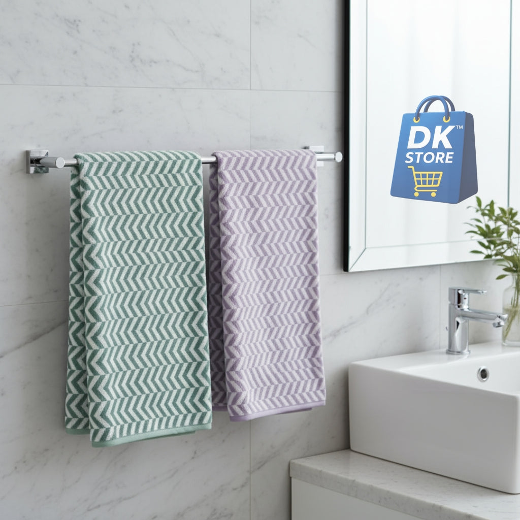 Coral Fleece Bath Towel 55x27in - Super Soft Quick Dry ( Purple, Green Color)