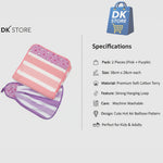 Microfiber Kitchen Towel with Loop - 38x28cm Quick Dry - Pink, Purple ( Pack of 2)