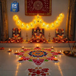 Golden LED Decorative Garland 10 Meter - Swastik Design String Lights with 10 Pieces | Diwali Christmas Festival Decoration