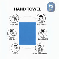 Cotton Hand Towel 11x17 inch - Super Soft Quick Dry ( Blue, Brown) (Pack 2)