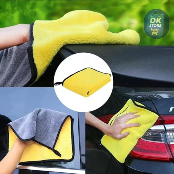 Microfiber Cleaning Cloth 30x40cm - Dual-Sided 600 GSM - Green,Yellow, Navy (Pack of 3)