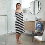 Coral Fleece Bath Towel 55x27in - Super Soft Quick Dry ( Black Color)