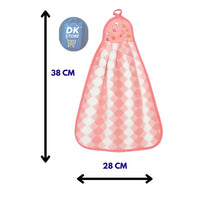 Microfiber Kitchen Towel with Loop - 38x28cm Quick Dry - Pink,Purple ( Pack of 2)
