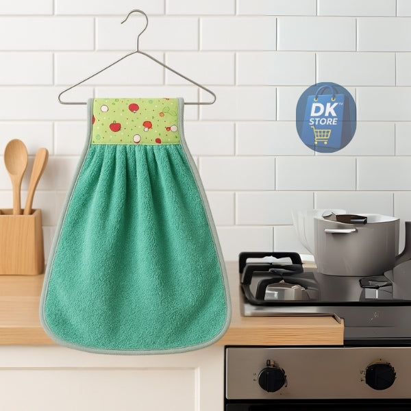 Microfiber Kitchen Towel with Loop - 38x28cm Quick Dry Brown,Light Green (Pack of 2)