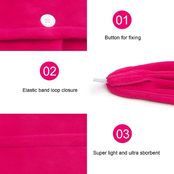 Midastra Microfiber Hair Towel Wrap - Quick Dry Anti-Frizz Turban 65x25cm ( Pack of 3)