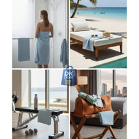 Coral Fleece Bath Towel 55x27in - Super Soft Quick Dry ( Teal Green Light Blue Color)