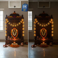 Golden LED Decorative Garland 10 Meter - Swastik Design String Lights with 10 Pieces | Diwali Christmas Festival Decoration