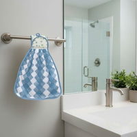 Microfiber Kitchen Towel with Loop - 38x28cm Quick Dry - Blue, Brown ( Pack of 2)