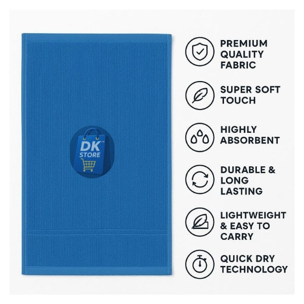 Cotton Hand Towel 11x17 inch - Super Soft Quick Dry ( Blue, Brown) (Pack 2)