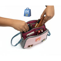 Pink Butterfly Crossbody Bag for Girl, Women - Dual Compartment Sling Bag with Adjustable Strap | Ladies Shoulder Handbag