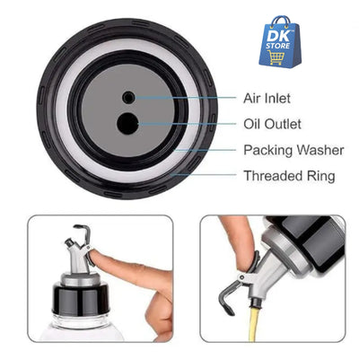 1000ml Glass Oil Dispenser Bottle - Leak Proof Cooking Oil Container with Pourer for Kitchen | Olive Oil Vinegar Dispenser