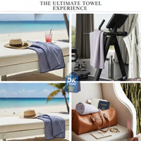 Coral Fleece Bath Towel 55x27in - Super Soft Quick Dry ( Light Purple, Navy Blue Color)