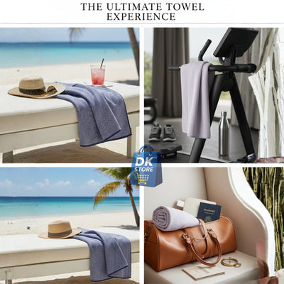 Coral Fleece Bath Towel 55x27in - Super Soft Quick Dry ( Light Purple, Navy Blue Color)