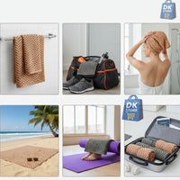 Coral Fleece Bath Towel 55x27in - Super Soft Quick Dry ( Black, Orange Color)