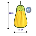 Microfiber Kitchen Towel with Loop - 38x28cm Quick Dry Pink,Green, Yellow, Purpule (Pack of 4)