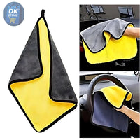 Microfiber Cleaning Cloth 30x40cm - Dual-Sided 600 GSM - Green,Yellow, Navy (Pack of 3)