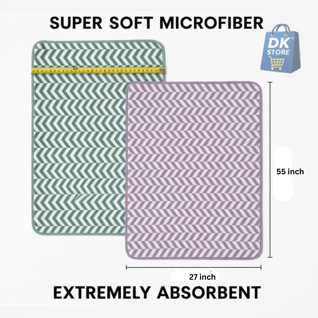 Coral Fleece Bath Towel 55x27in - Super Soft Quick Dry ( Purple, Green Color)