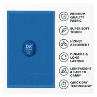 Cotton Hand Towel 11x17 inch - Super Soft Quick Dry ( Blue, Brown, Orange) (Pack 3)