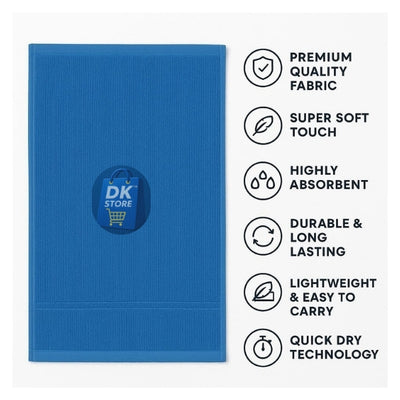 Cotton Hand Towel 11x17 inch - Super Soft Quick Dry ( Blue, Brown, Orange) (Pack 3)