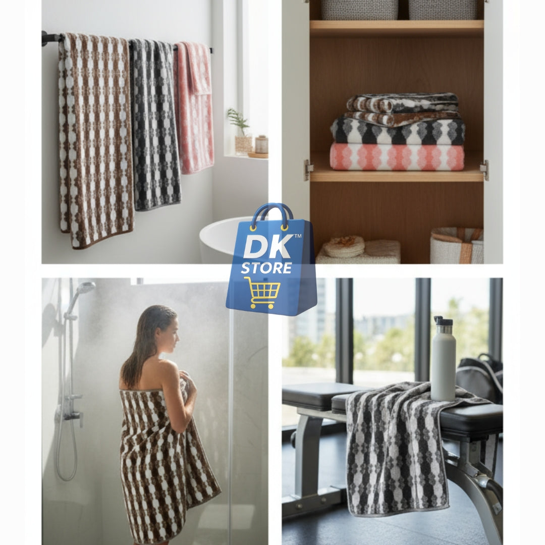 Coral Fleece Bath Towel 55x27in - Super Soft Quick Dry ( Brown, Black, Pink Color)