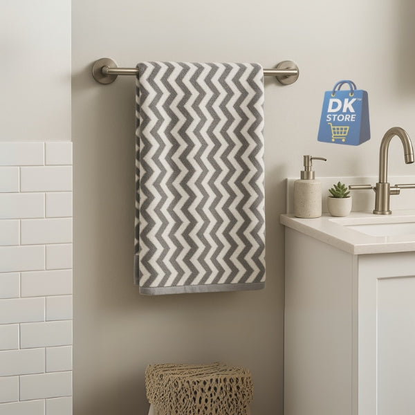 Coral Fleece Bath Towel 55x27in - Super Soft Quick Dry ( Black Color)