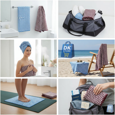 Coral Fleece Bath Towel 55x27in - Super Soft Quick Dry ( Blue, Maron Color)