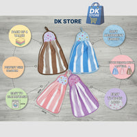 Microfiber Kitchen Towel with Loop - 38x28cm Quick Dry - Blue, Brown, Pink, Purple ( Pack of 4)