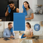 Cotton Hand Towel 11x17 inch - Super Soft Quick Dry ( Blue, Brown, Orange) (Pack 3)