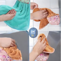 Microfiber Kitchen Towel with Loop - 38x28cm Quick Dry Brown,Light Green (Pack of 2)