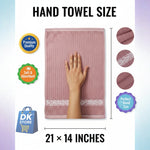 Premium Hand Towel 21x14 Inch - Soft Absorbent Textured Cotton Towel Dusty Rose Pink | Bathroom Kitchen Gym