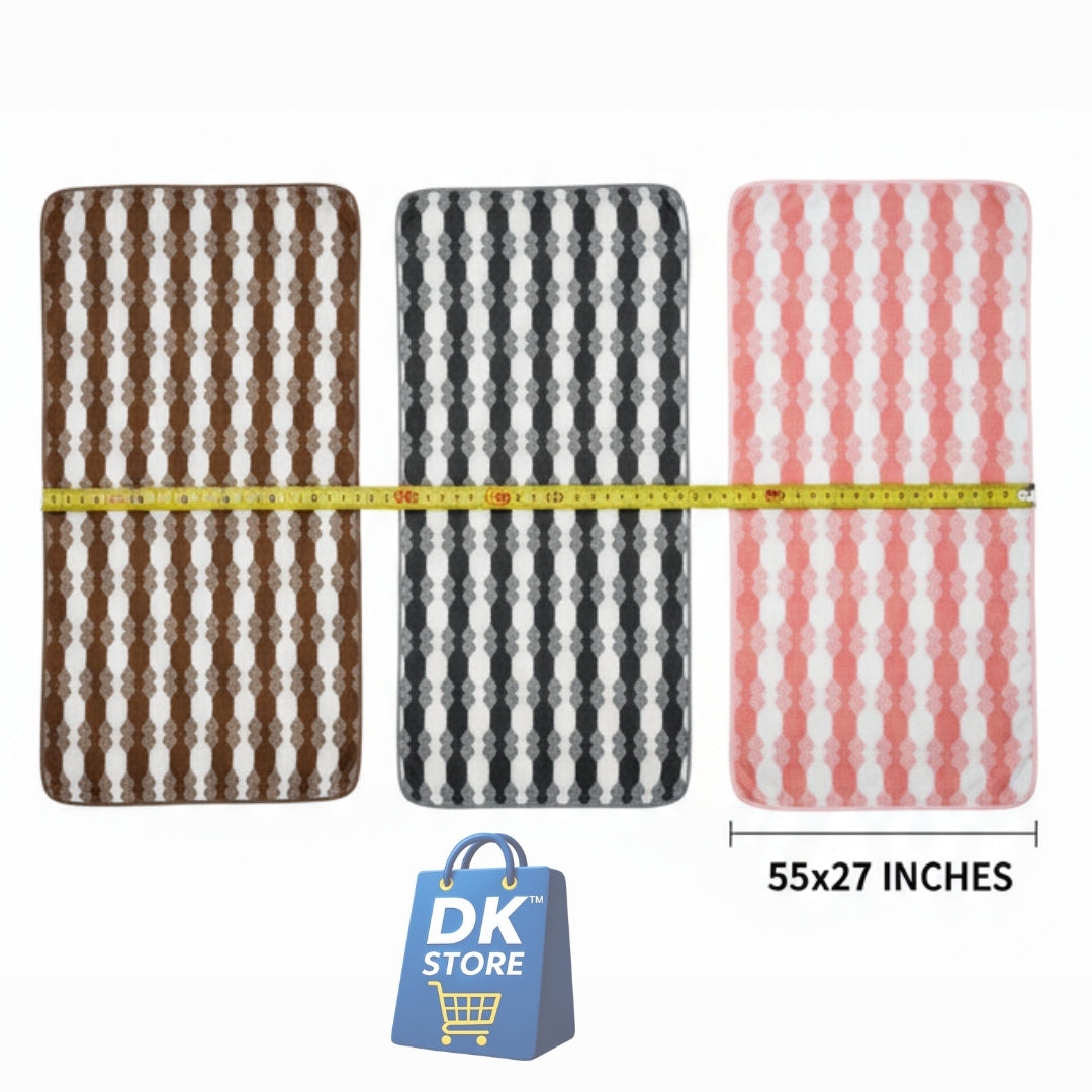 Coral Fleece Bath Towel 55x27in - Super Soft Quick Dry ( Brown, Black, Pink Color)