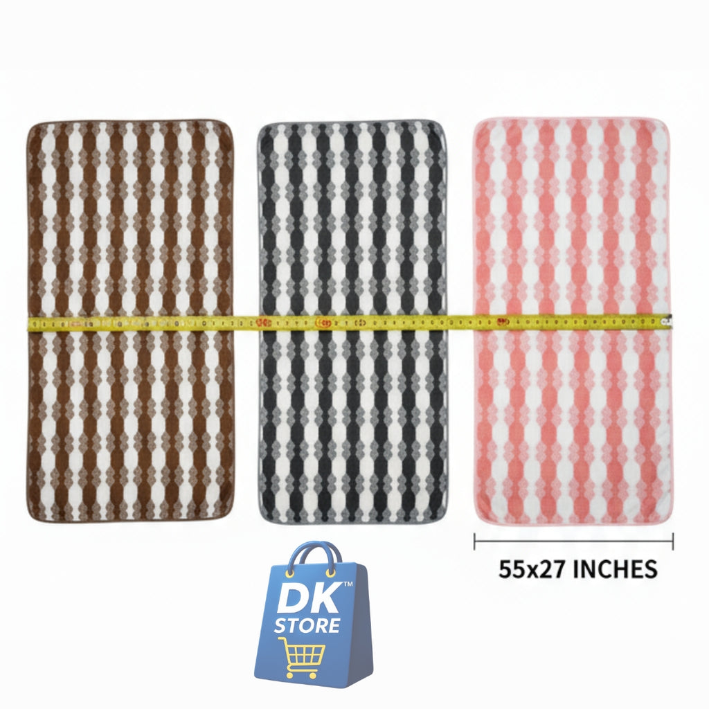 Coral Fleece Bath Towel 55x27in - Super Soft Quick Dry ( Brown, Black, Pink Color)