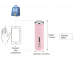 400ml Plastic Water Bottle - Compact Pink Bottle with Mirror Top & Strap | BPA Free Leak-Proof Portable