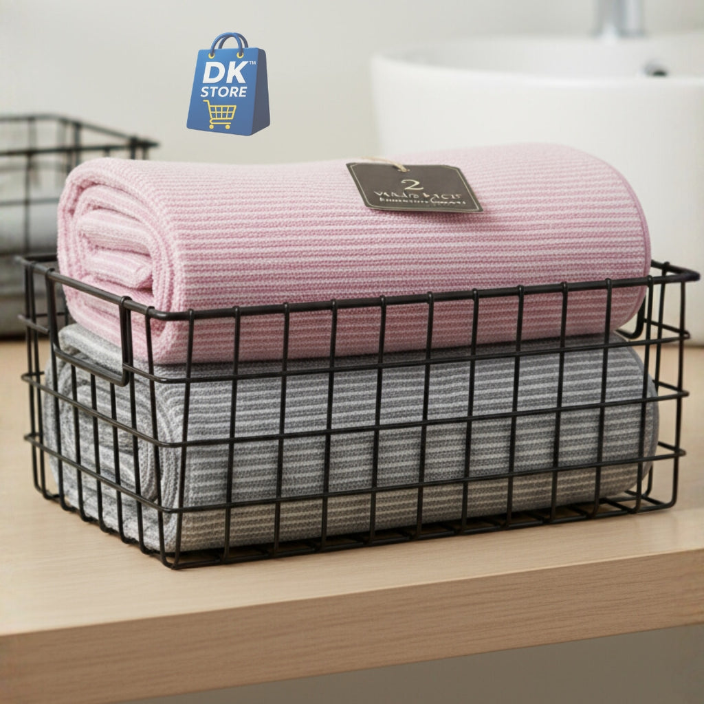 Coral Fleece Bath Towel 55x27in - Super Soft Quick Dry ( Grey,Pink Color)