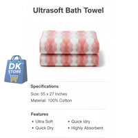 Coral Fleece Bath Towel 55x27in - Super Soft Quick Dry ( PINK Color)