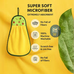 Microfiber Kitchen Towel with Loop - 38x28cm Quick Dry Pink,Green, Yellow, Purpule (Pack of 4)