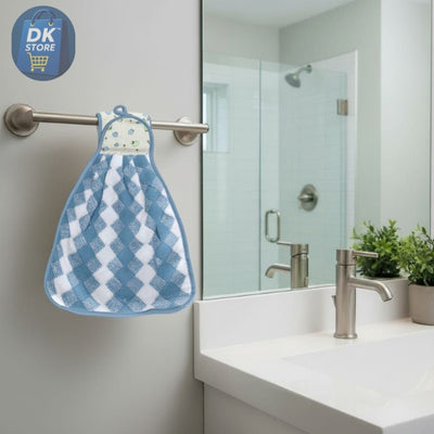 Microfiber Kitchen Towel with Loop - 38x28cm Quick Dry - Blue, Brown, Pink, Purple ( Pack of 4)