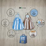Microfiber Kitchen Towel with Loop - 38x28cm Quick Dry - Blue, Brown ( Pack of 2)