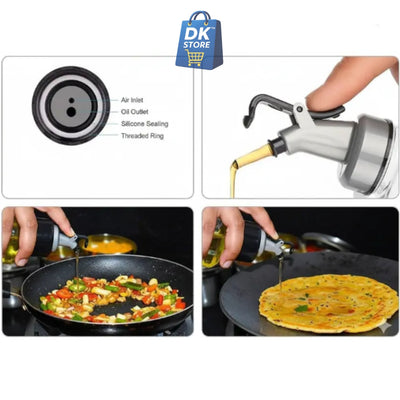 1000ml Glass Oil Dispenser Bottle - Leak Proof Cooking Oil Container with Pourer for Kitchen | Olive Oil Vinegar Dispenser