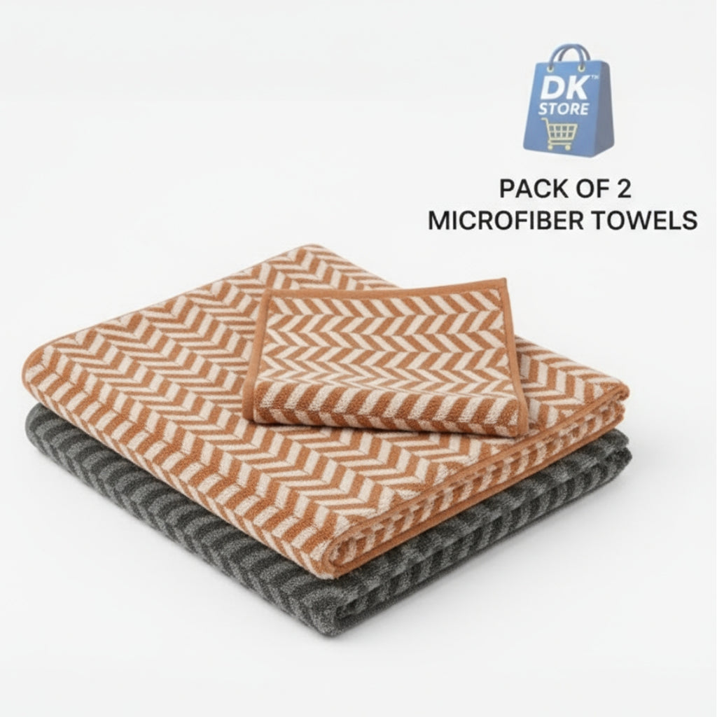 Coral Fleece Bath Towel 55x27in - Super Soft Quick Dry ( Black, Orange Color)