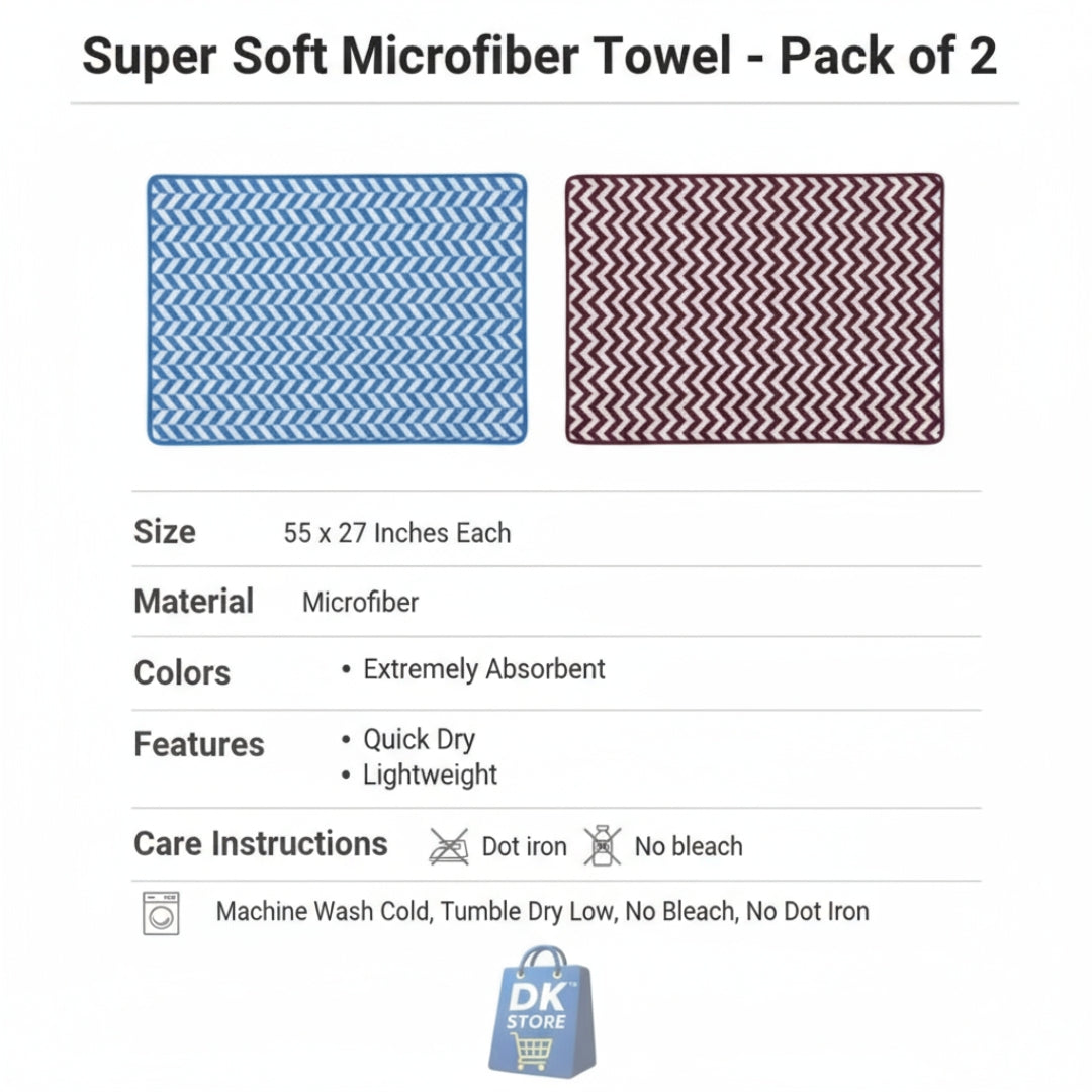 Coral Fleece Bath Towel 55x27in - Super Soft Quick Dry ( Blue, Maron Color)