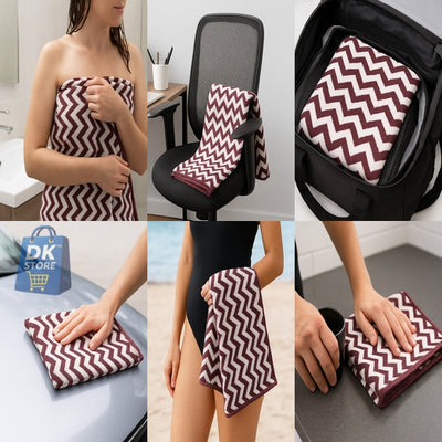 Coral Fleece Bath Towel 55x27in - Super Soft Quick Dry (Maron Color)