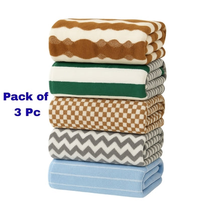 Coral Fleece Bath Towel 55×27 in (140×70 cm) – Super Soft & Quick Dry (Pack of 3) Multi Colour - DK Store