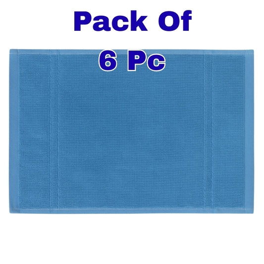 Blue Cotton Hand Towel 11×17 inch – Super Soft & Quick Dry (Pack of 6) Multi Colour - DK Store